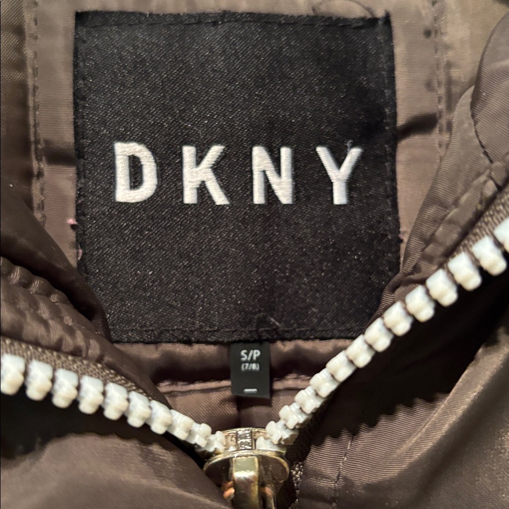 DKNY Kids Dark Green Puffer Coat Size S - Picture 4 of 5